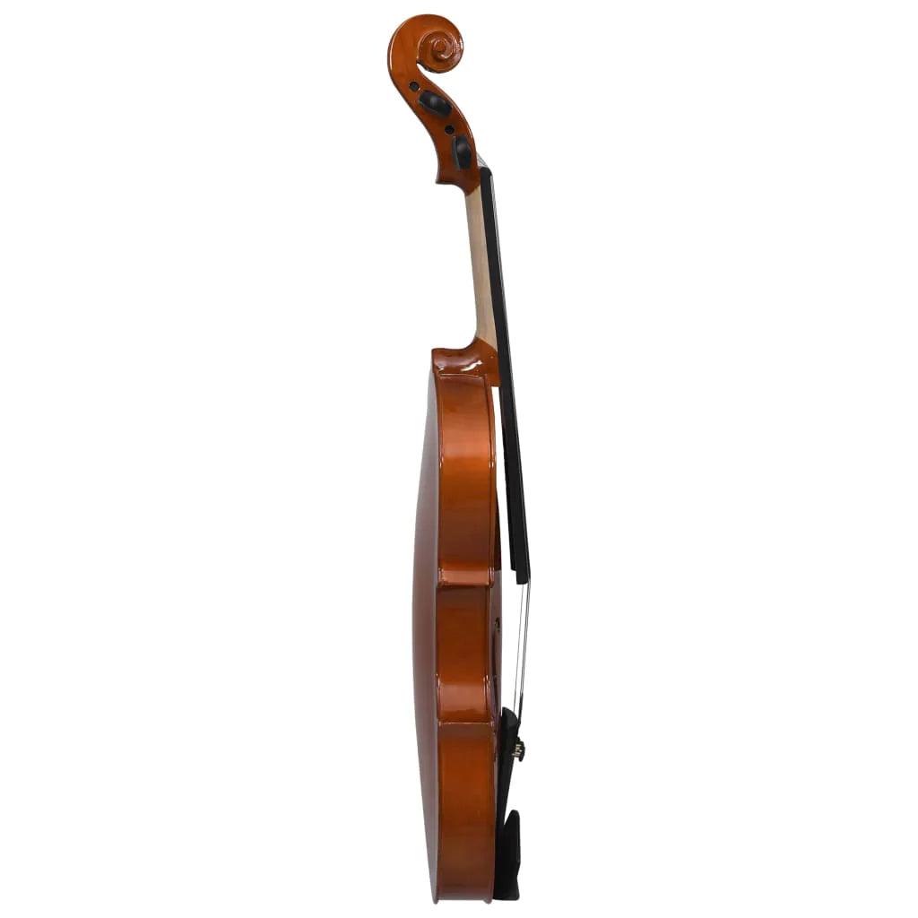 vidaXL Violin Full Set with Bow and Chin Rest 4/4 Music Instrument Black/Brown-14