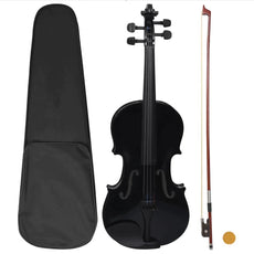 vidaXL Violin Full Set with Bow and Chin Rest 4/4 Music Instrument Black/Brown-0