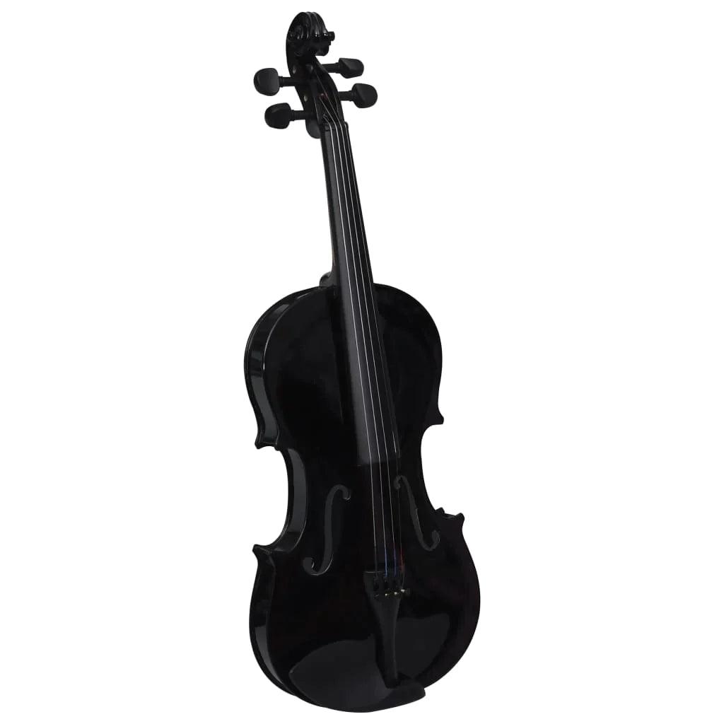 vidaXL Violin Full Set with Bow and Chin Rest 4/4 Music Instrument Black/Brown-3