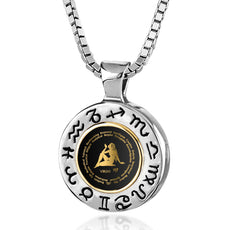 Virgo Gift for Women or Men | Silver Zodiac Sign Necklace - Puritific