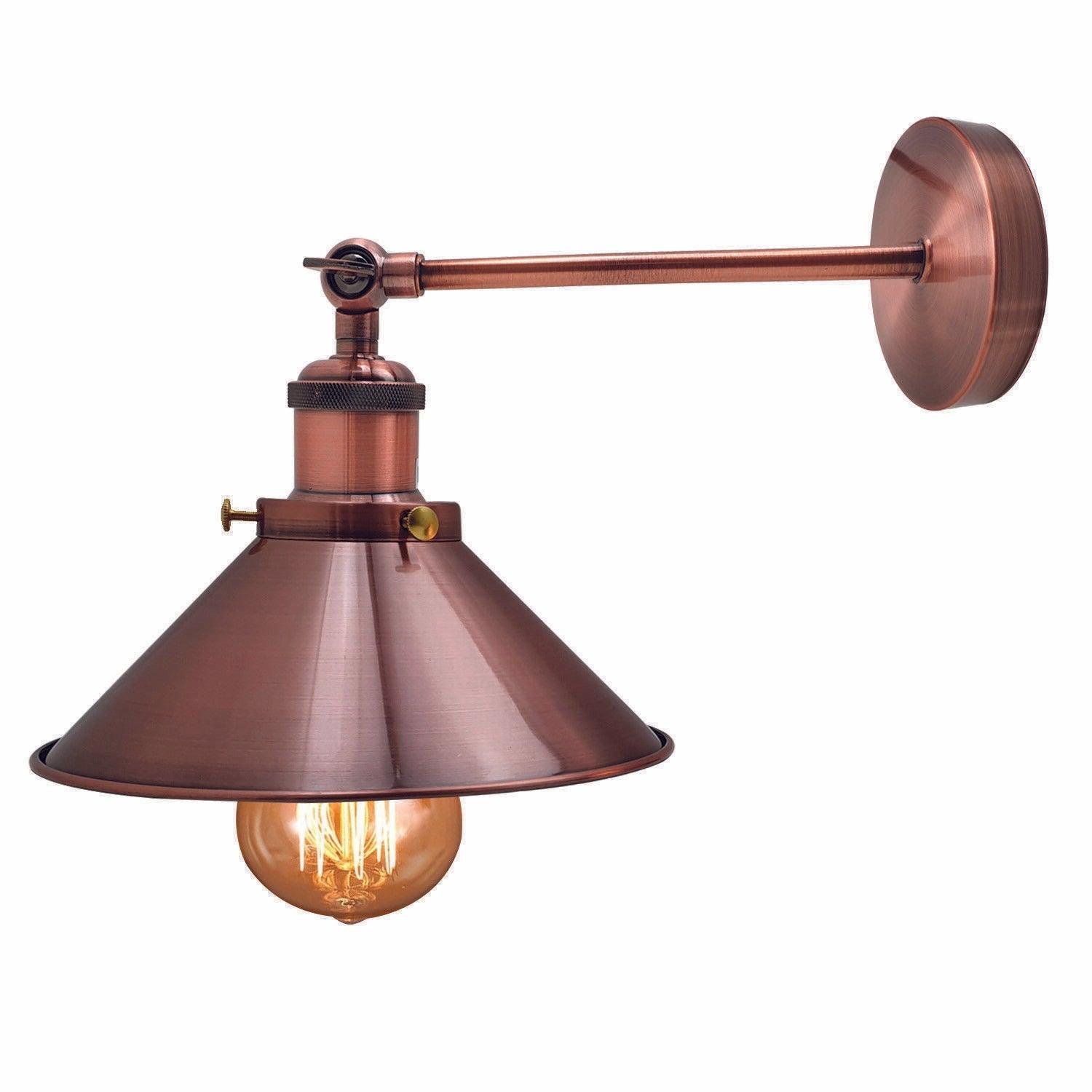 Wall Light Copper Mounted Modern Industrial Shade Sconce Adjust Lamps~2552-1