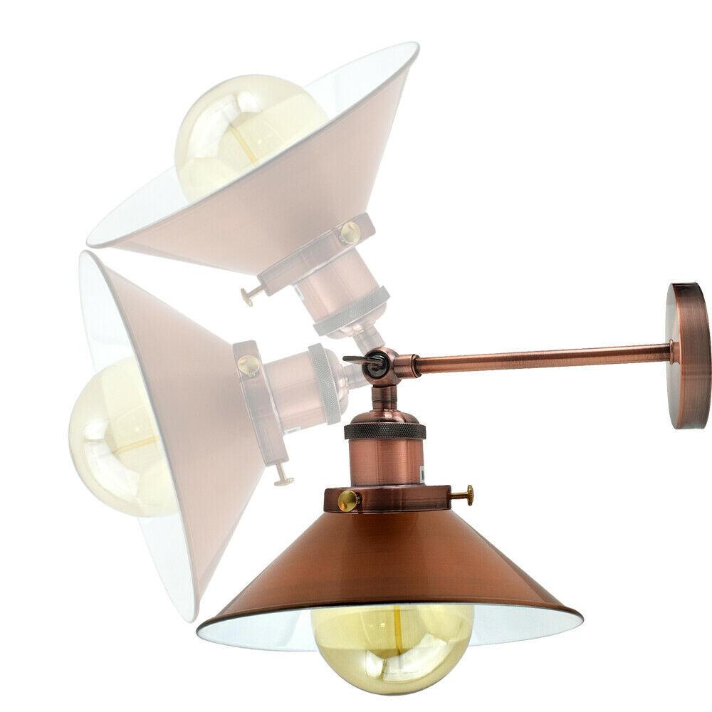 Wall Light Copper Mounted Modern Industrial Shade Sconce Adjust Lamps~2552-3