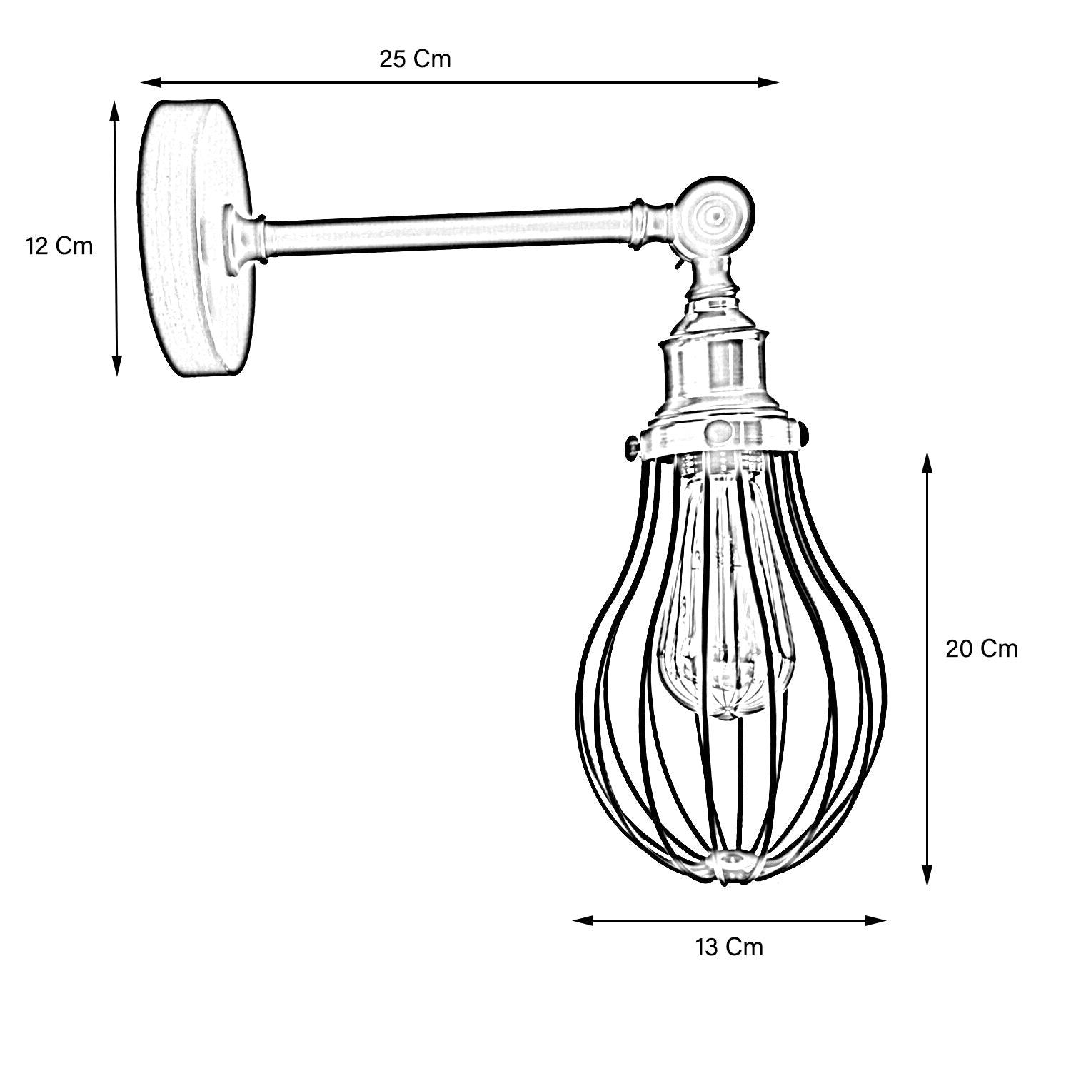 Wall Light Fitting Metal Big Vase Shape Shade Sconce Indoor Light Fittings~3479-2