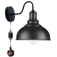 Wall Light Mounted E27 Matte Black Retro Wall Light lamp~1851-0