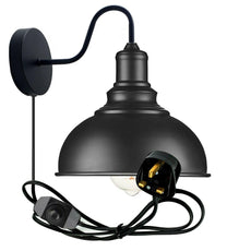 Wall Light Mounted E27 Matte Black Retro Wall Light lamp~1851-2