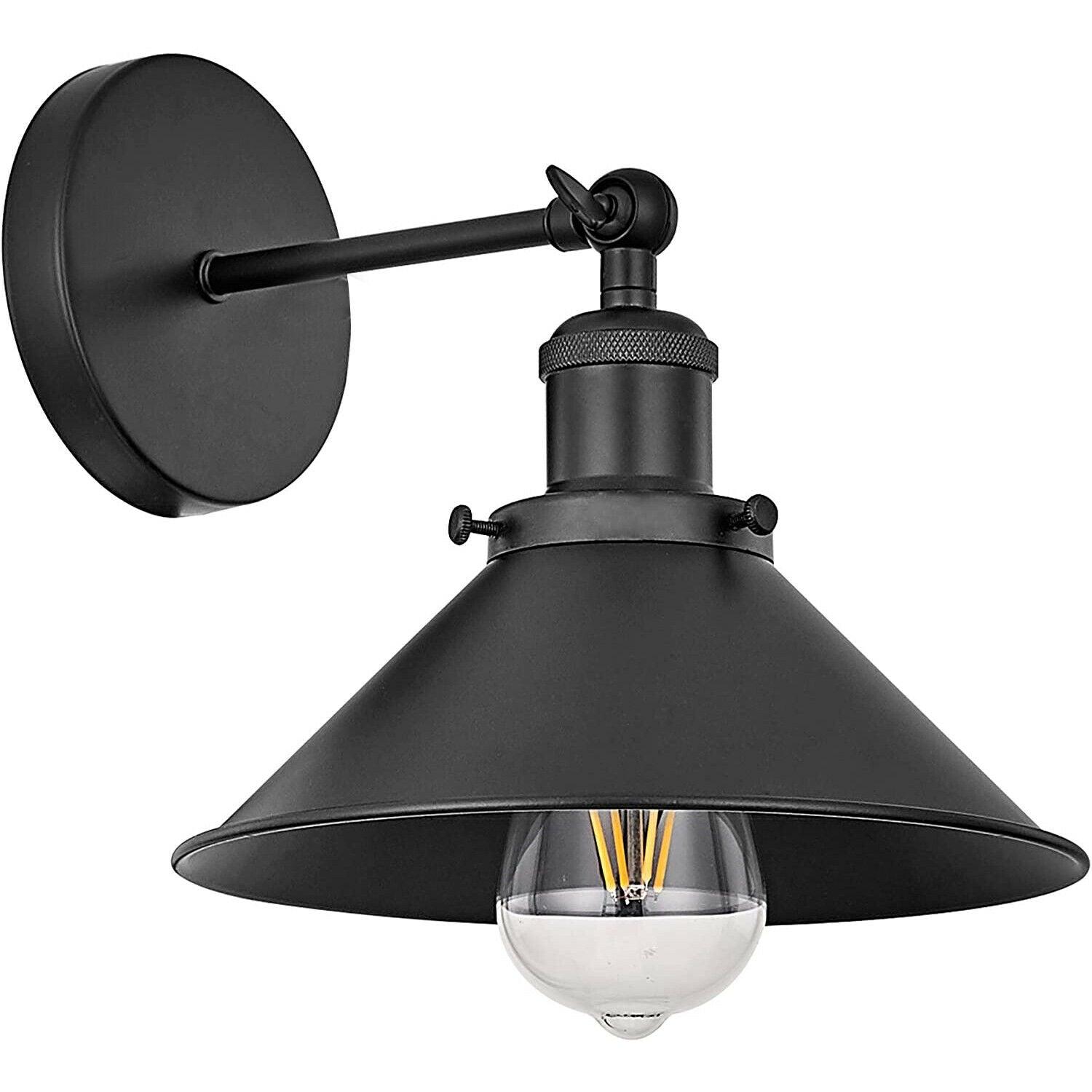 Wall Sconce With Black Cone Shape Shade~1502-2