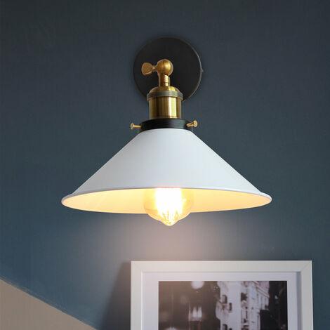 Wall Sconce With Yellow Brass with white Cone Shape Shade ~3512-0