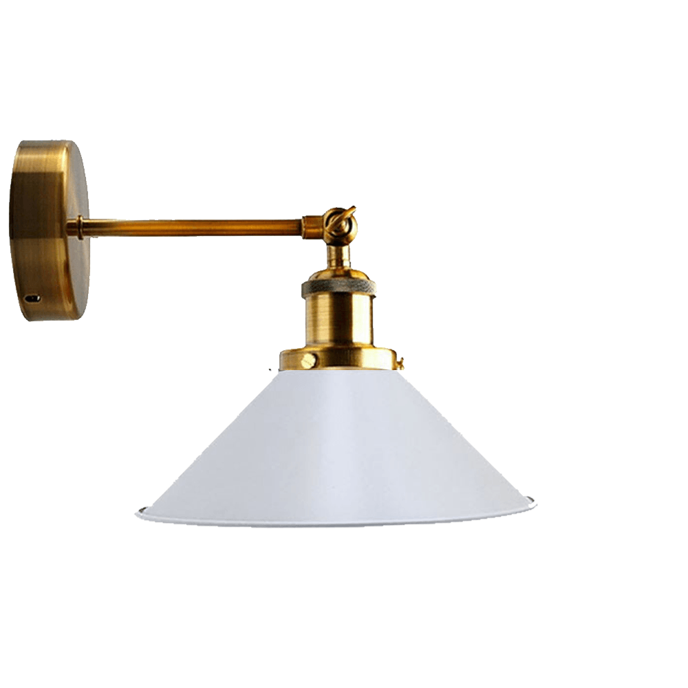 Wall Sconce With Yellow Brass with white Cone Shape Shade ~3512-1