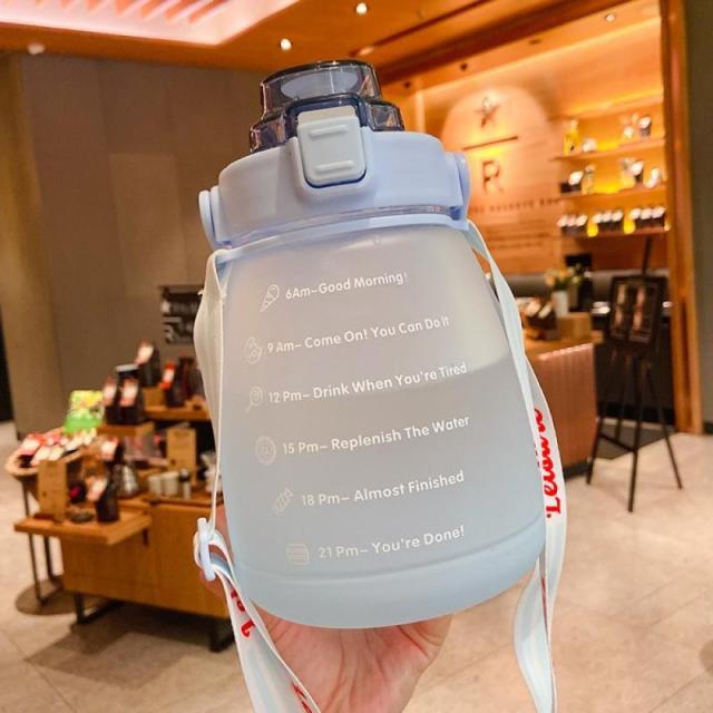 Water Bottle With Straw Strap - Puritific