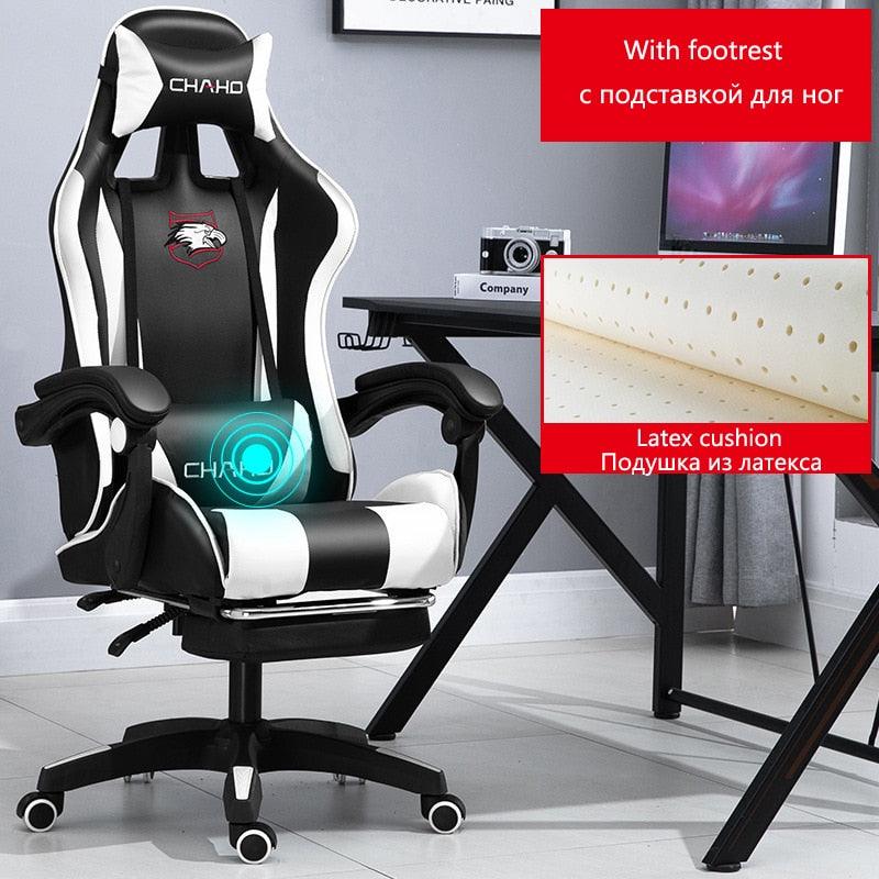 WCG Gaming Chair Office Latex Cushion Bluetooth Computer Chair High-quality BOSS Chair Leather LOL Internet Anchor Racing Chair - Puritific