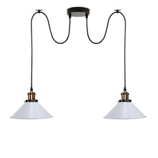 White 2 Way Retro Industrial Ceiling E27 Hanging Lamp Pendant Light~3498-2