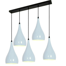 White 5 Outlet Ceiling Light Fixtures Black Hanging Pendant Lighting~1628-0