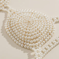 White Beaded Pearl Corset Bra - Puritific