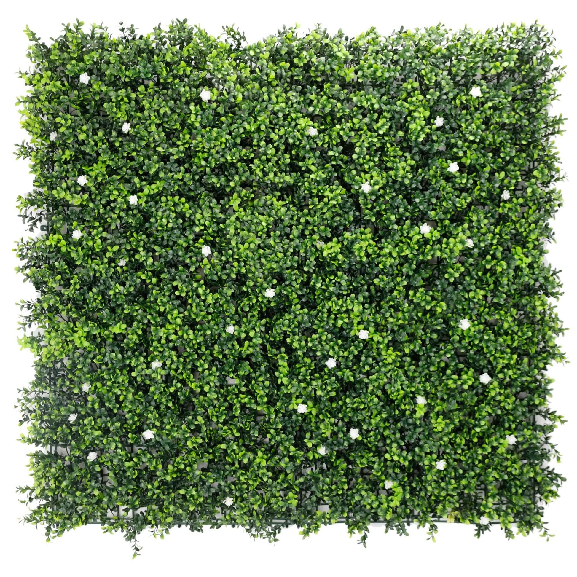 White Flowering Artificial Boxwood Wall 40" x 40" 11SQ FT - Puritific