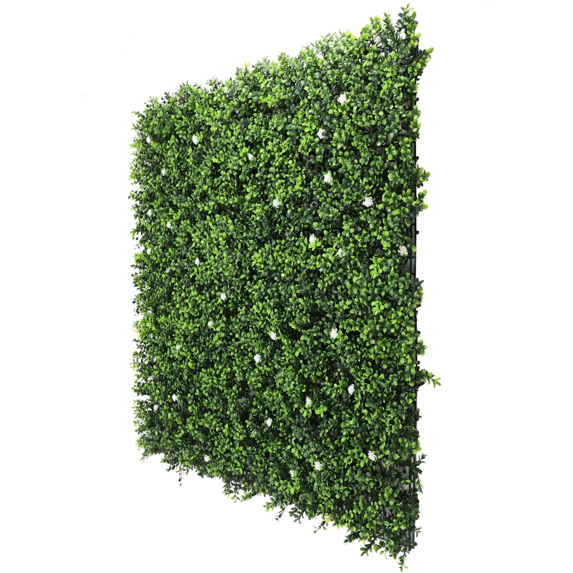 White Flowering Artificial Boxwood Wall 40" x 40" 11SQ FT - Puritific