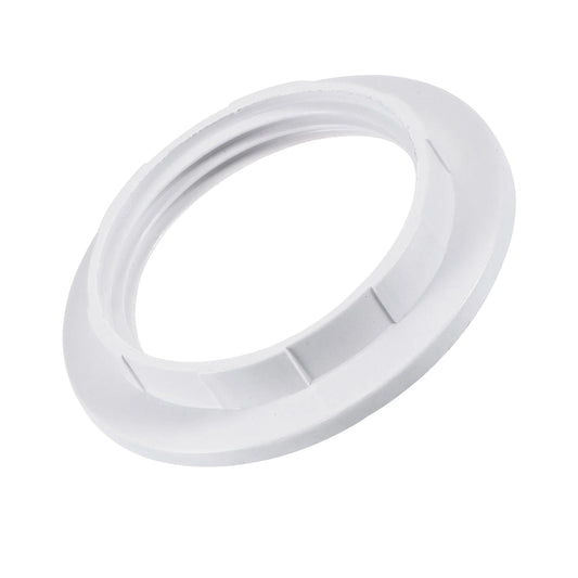 White Light Shade Collar Ring Adaptor E27 Lamp Bulb Holder Screw  Plastic~4437-0