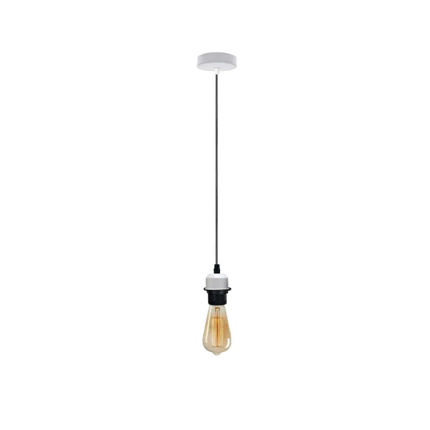 White Pendant Light,Lamp Holder Ceiling Hanging Light,E27 UK Holder PVC Cable.~4204-0