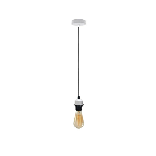 White Pendant Light,Lamp Holder Ceiling Hanging Light,E27 UK Holder PVC Cable.~4204-0