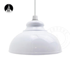 White Retro Style Coolie Tapered Metal Ceiling Pendant Light Shade~2081-0