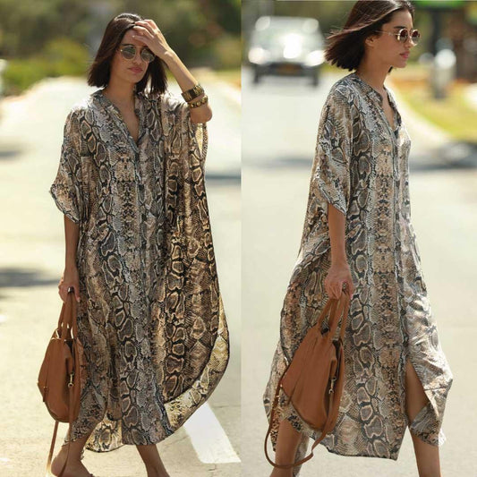 Wide Dress -Python Print-0