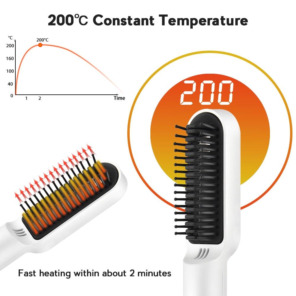 Wireless Heating Hair Styling Comb - Puritific