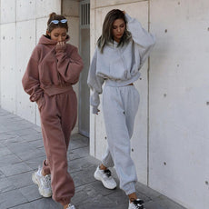 Women Warm Hoodie and Pants Set - Puritific