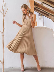 Wonder Pleated Midi Dress - Puritific