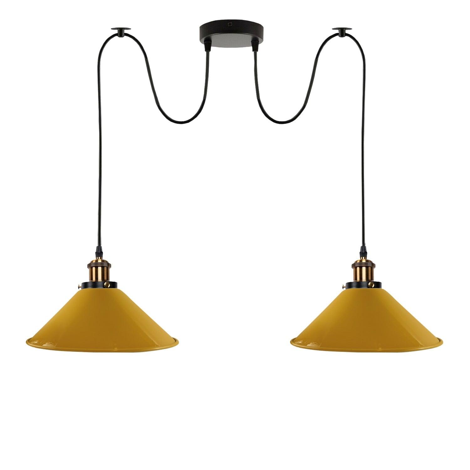 Yellow 2 Way Retro Industrial Ceiling E27 Hanging Lamp Pendant Light~3497-2