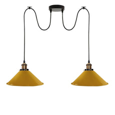 Yellow 2 Way Retro Industrial Ceiling E27 Hanging Lamp Pendant Light~3497-3