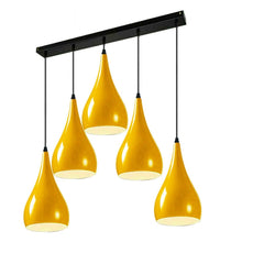 Yellow 5 Outlet Ceiling Light Fixtures Black Hanging Pendant Lighting~1624-1