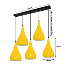 Yellow 5 Outlet Ceiling Light Fixtures Black Hanging Pendant Lighting~1624-4