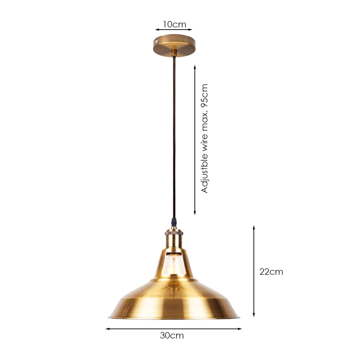 Yellow Brass Industrial Metal Ceiling Pendant Light Shade Modern Hanging Retro Lights~1570-5