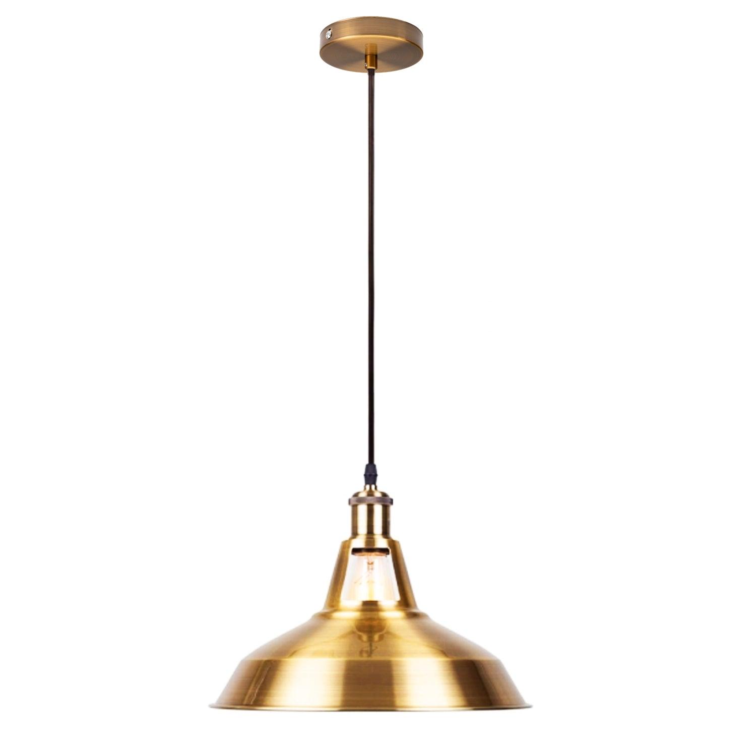 Yellow Brass Industrial Metal Ceiling Pendant Light Shade Modern Hanging Retro Lights~1570-7