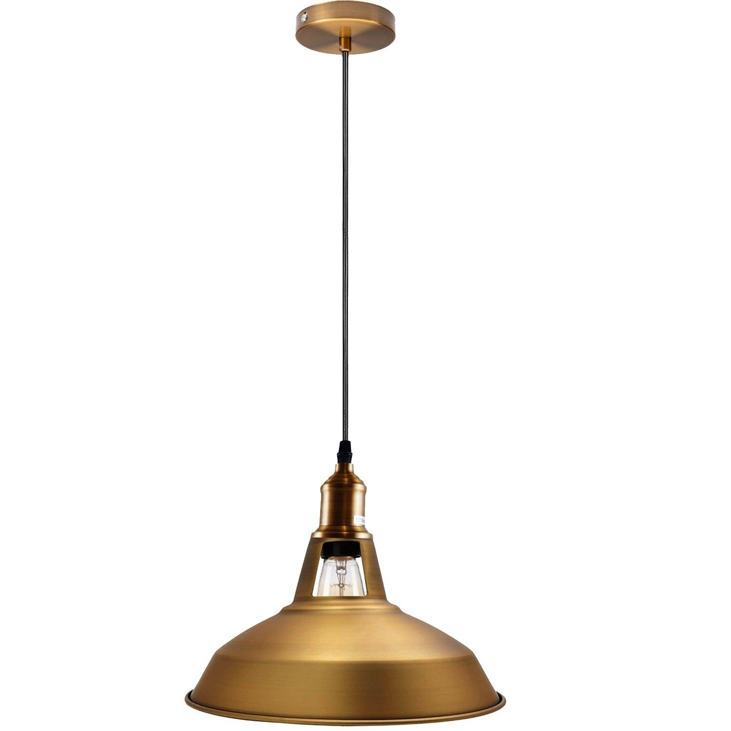 Yellow Brass Metal Ceiling Lamp Shade Pendant Light~1477-3