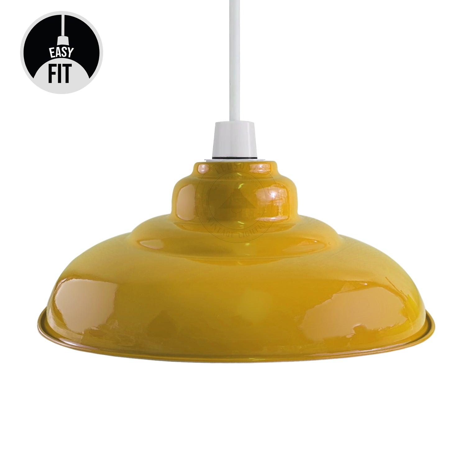 Yellow Colour Gloss Modern Metal Indoor Home Light Lampshade~1091-0