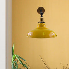 Yellow Shade With Adjustable Curvy Swing Arm Wall Light Fixture Loft Style Industrial Wall Sconce~3467-1