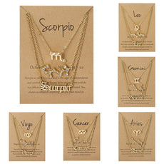 Zodiac Sign Necklace With Cardboard Card - Puritific