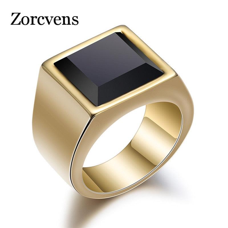 ZORCVENS Black Stone Rings for Men - Puritific